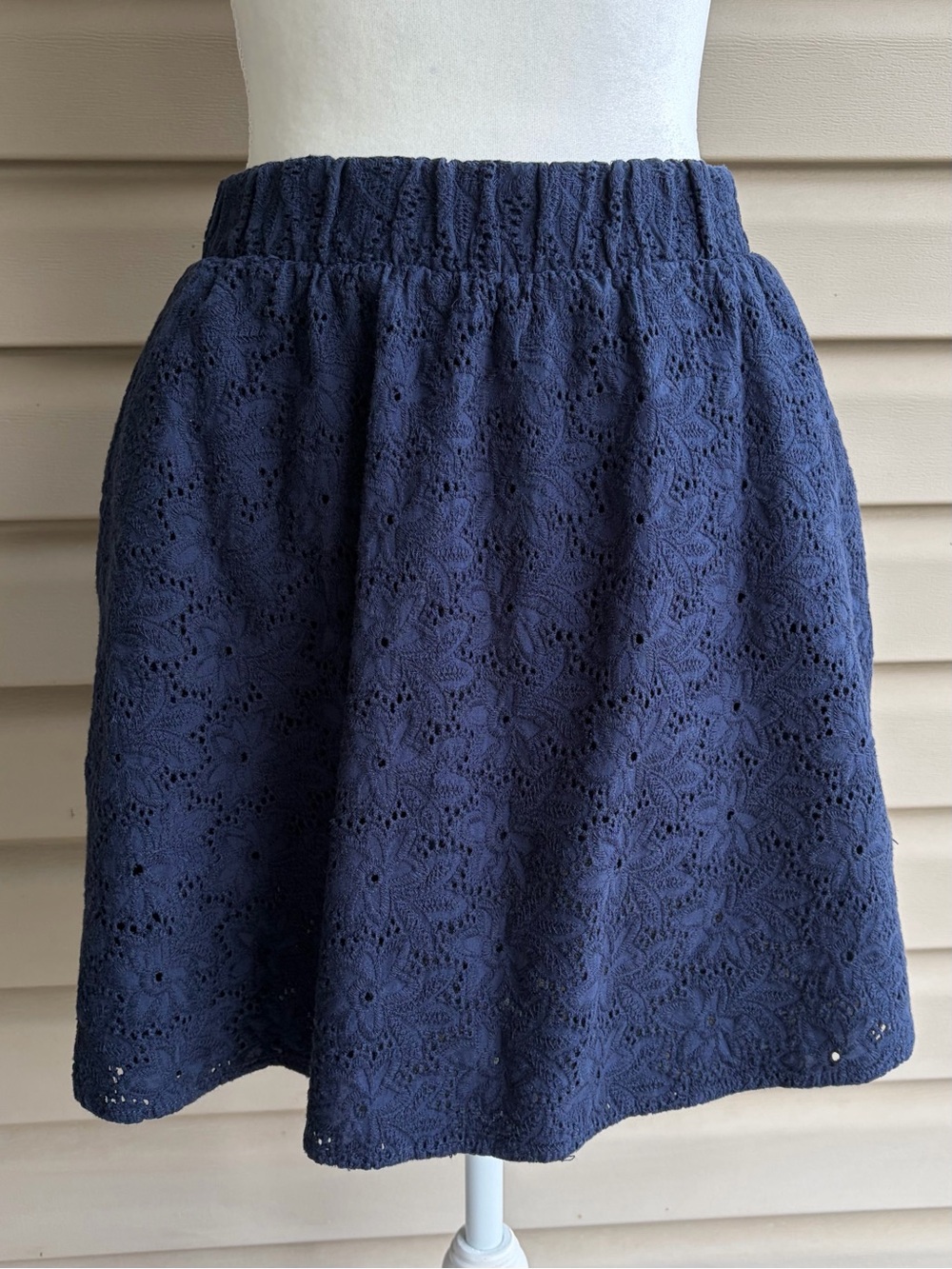 •The Webster Miami at Target• Navy Blue Eyelet Boho Skirt - Size Small